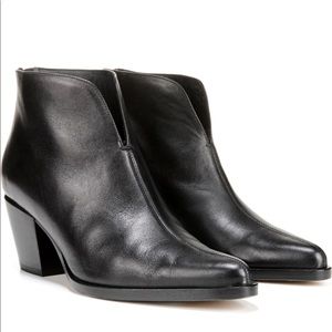 VINCE Havana Notch black leather pointy toe bootie